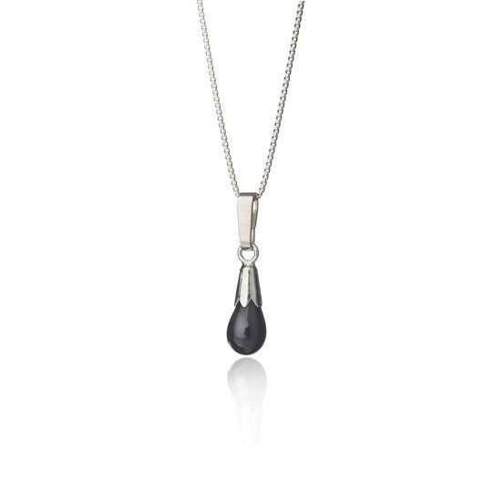 Icelandic sweaters and products - Black lava tear necklace - Drop Jewelry - NordicStore