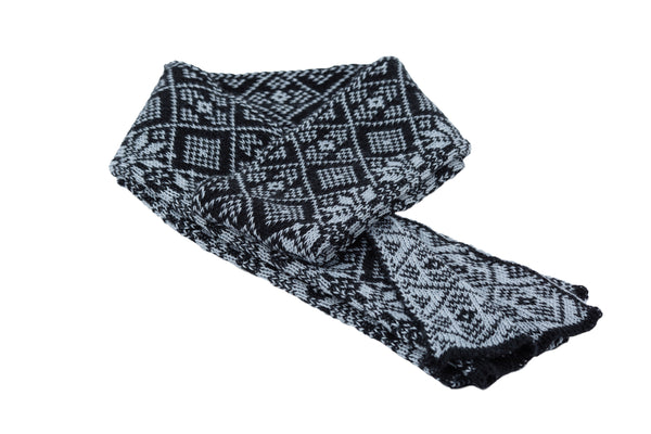 Icelandic sweaters and products - Álafoss Wool Scarf w/ Traditional Pattern Wool Scarf - NordicStore