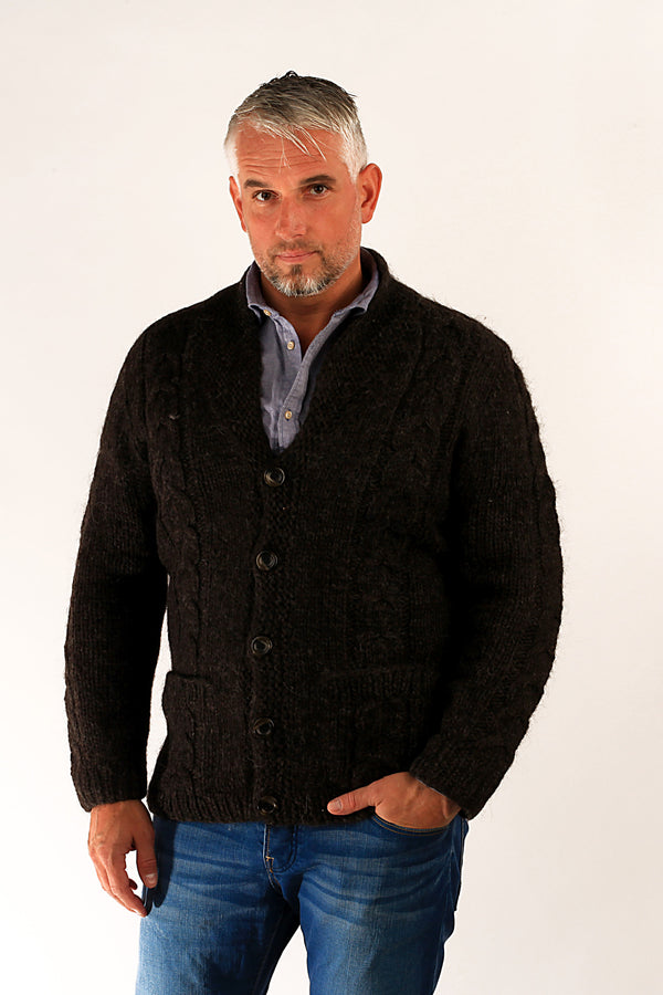Icelandic sweaters and products - Bjarni Wool Cardigan Brown Wool Sweaters - NordicStore