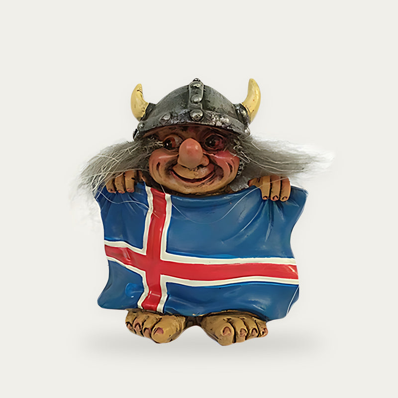 Viking troll w. flag 6 cm
