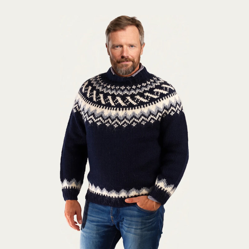 Traditional Wool Pullover Blue