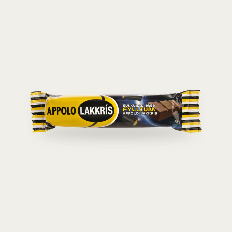 Appolo Liquorice filled w/marzipan and covered in chocolate