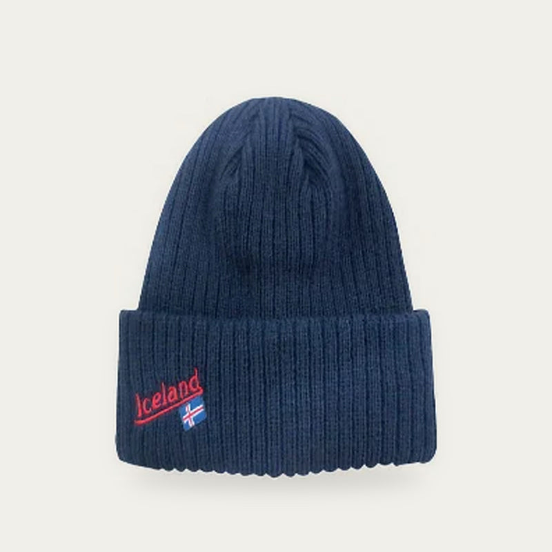 Knitted hat Navy ICELAND/flag