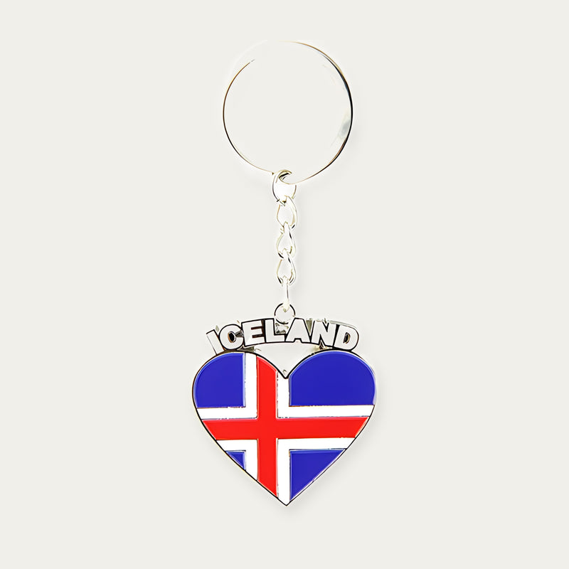 Keyring heart text ICELAND