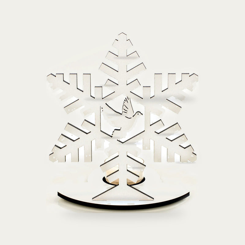 Candle Holder Snowflake With Dove