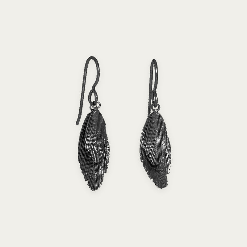 Raven Oxidized Silver Earrings (Raven 101 OX)