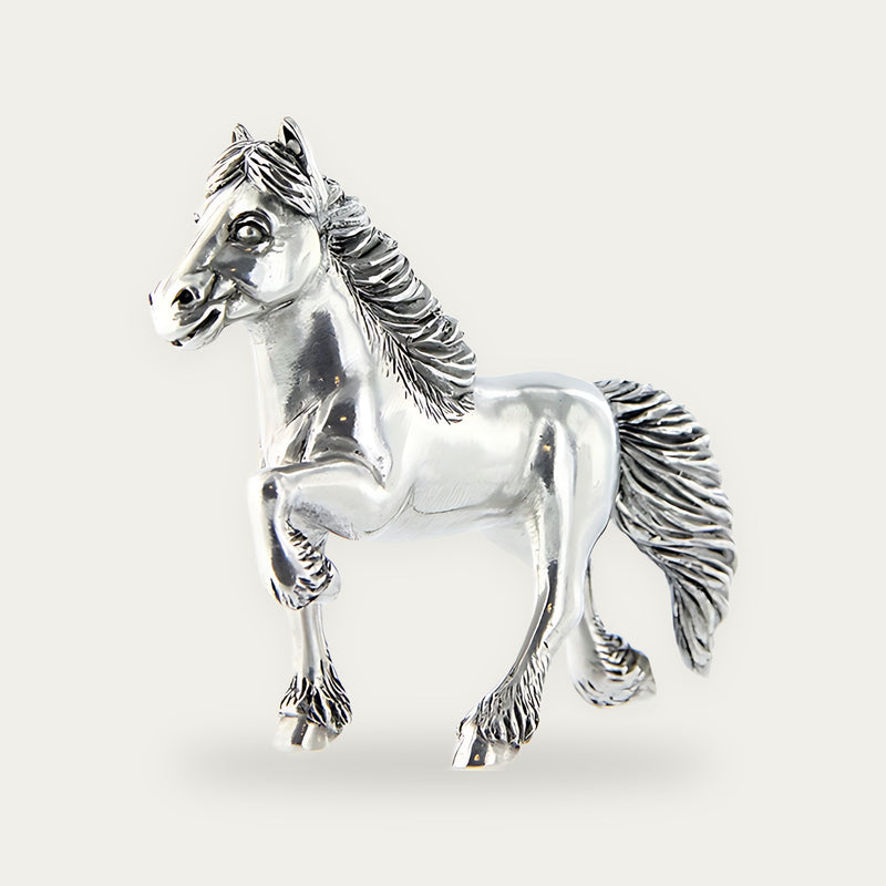 Figurine pewter Icelandic horse 7 cm