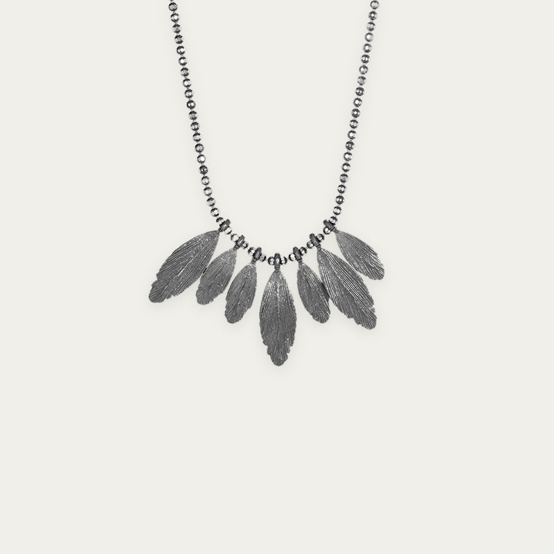 RAVEN NECKLACE oxidized silver