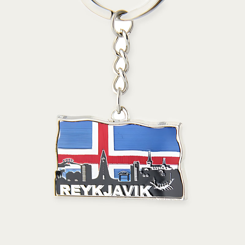 Keyring Flag /Skyline reykjavik
