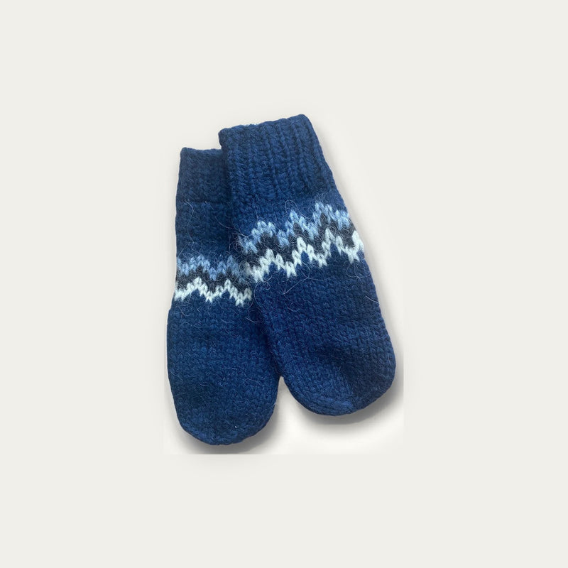 Wool Mittens - Blue