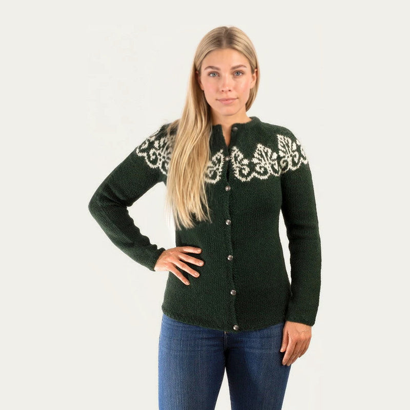 Hruni Wool Cardigan Green
