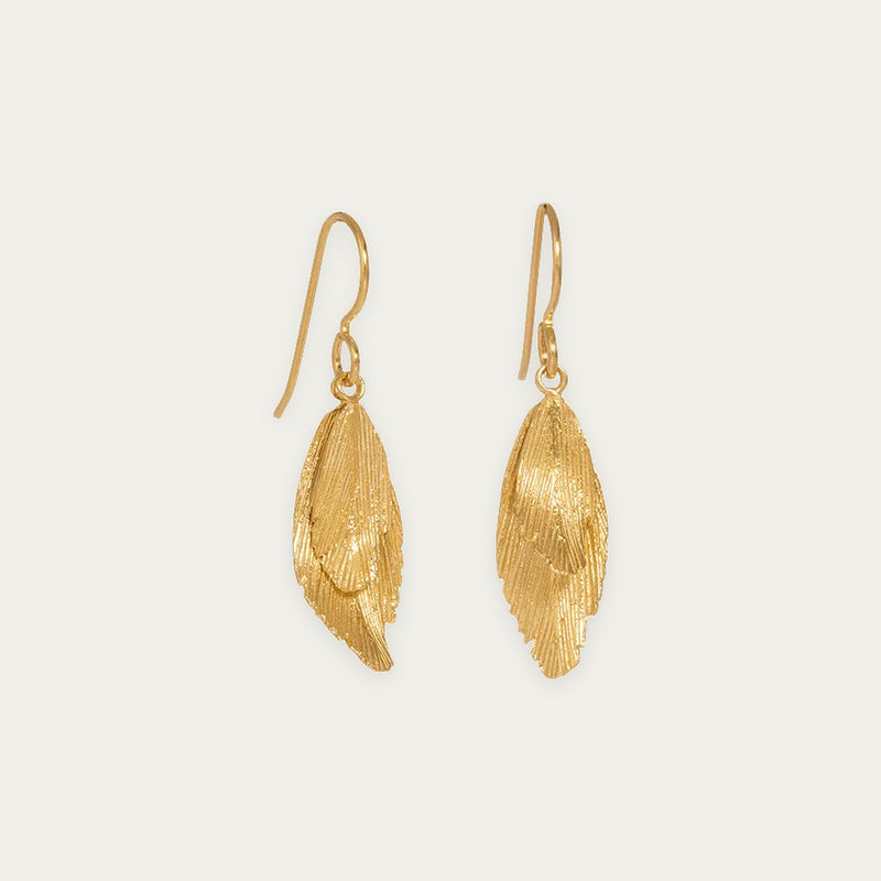 Raven Gold Plated Earrings (Raven 101 GP)