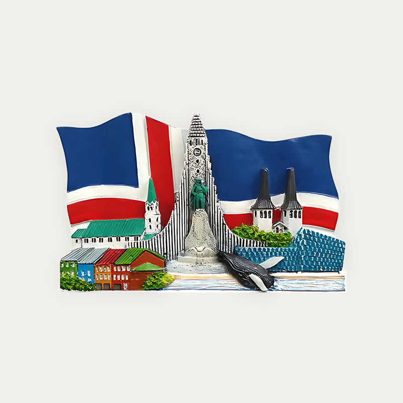 Magnet ICELAND flag skyline