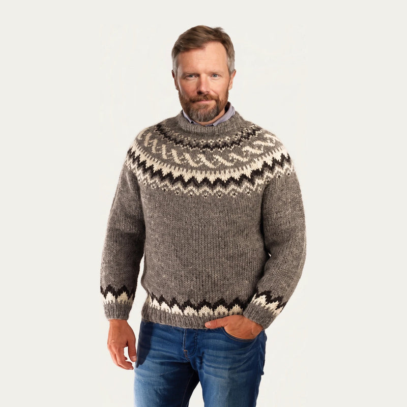 Traditional Wool Pullover Grey