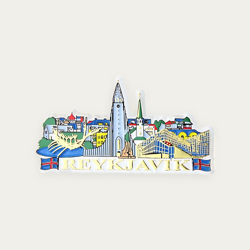 Magnet Skyline REYKJAVIK plastic