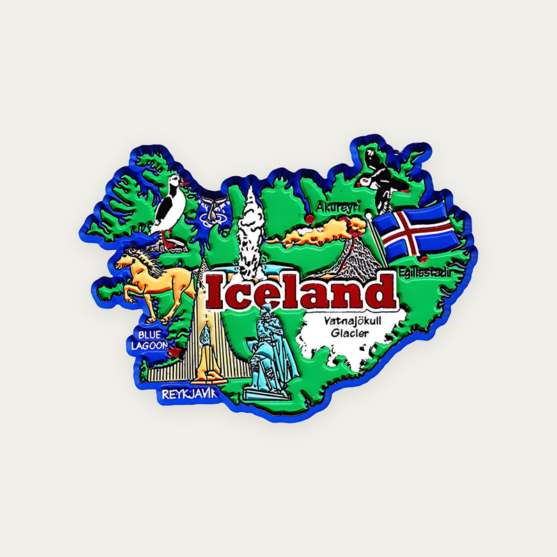 Magnet map ICELAND plastic