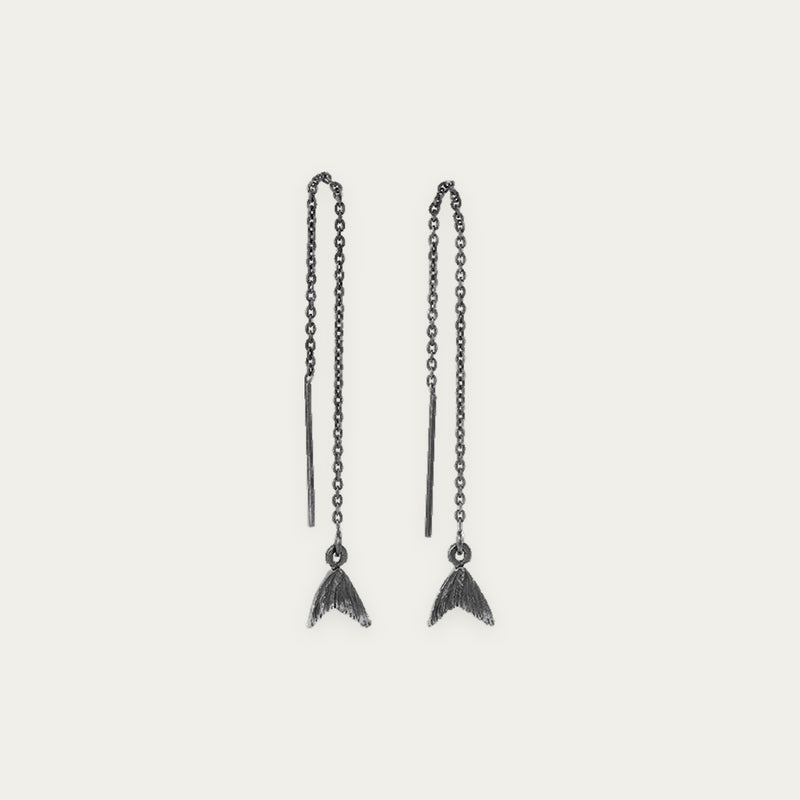 LAX hanging EARRINGS oxidized silver