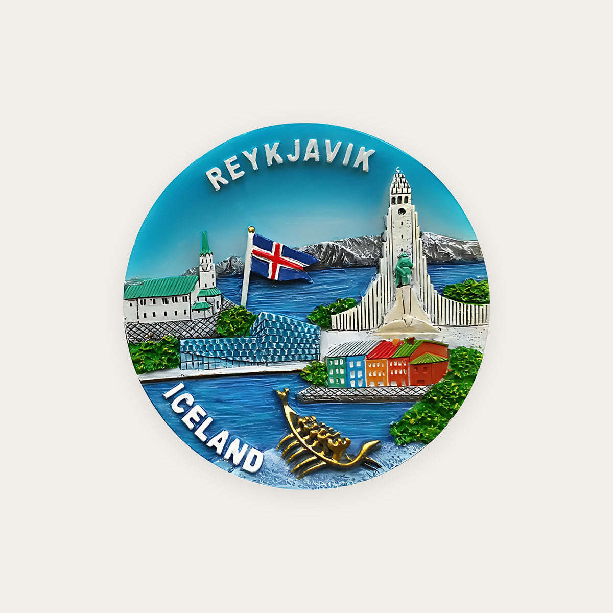 Magnet Round Reykjavik