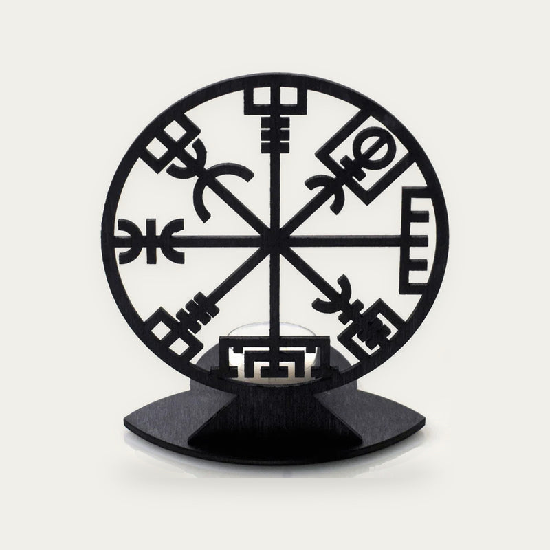 Candle Holder Vegvísir- Protection Sign