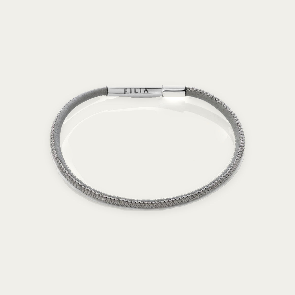 FILIA - GREY LEATHER CHARM BRACELET