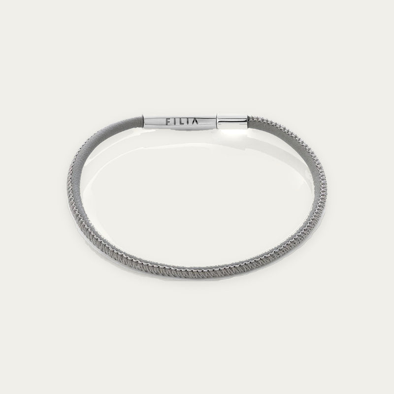 FILIA - GREY LEATHER CHARM BRACELET