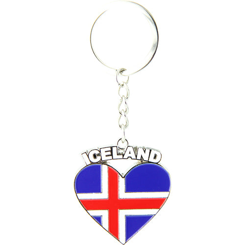 Keyring heart text ICELAND