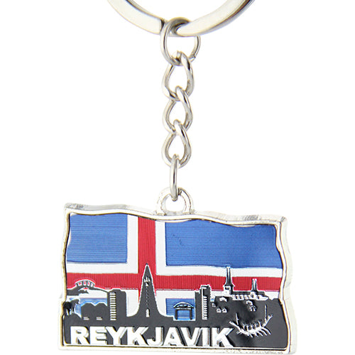 Keyring Flag /Skyline reykjavik