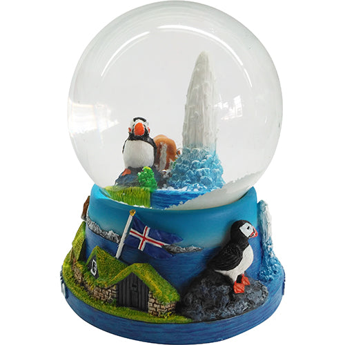 Snowglobe horse/puffin/geiser 45 mm