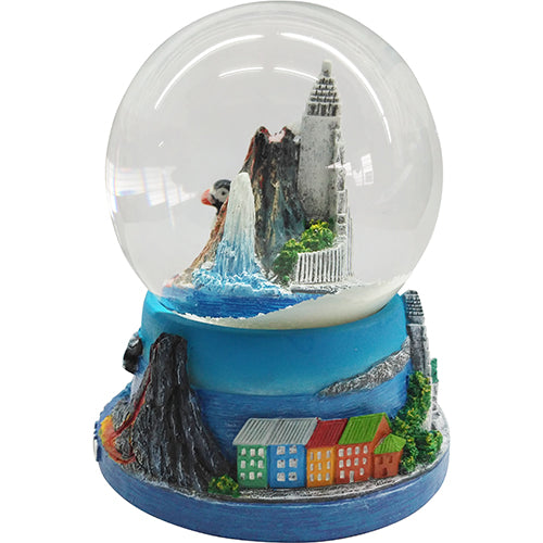 Snowglobe Volcano/geiser/hallgrimskirkja/puffin 45 mm
