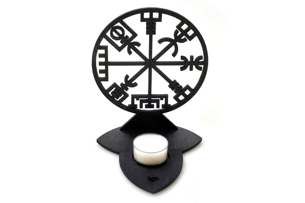 Candle Holder Vegvísir- Protection Sign