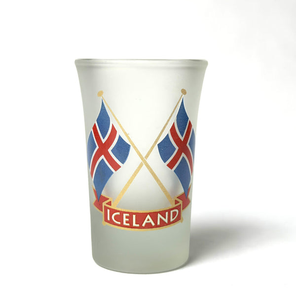 Shot glass crossed flags Iceland