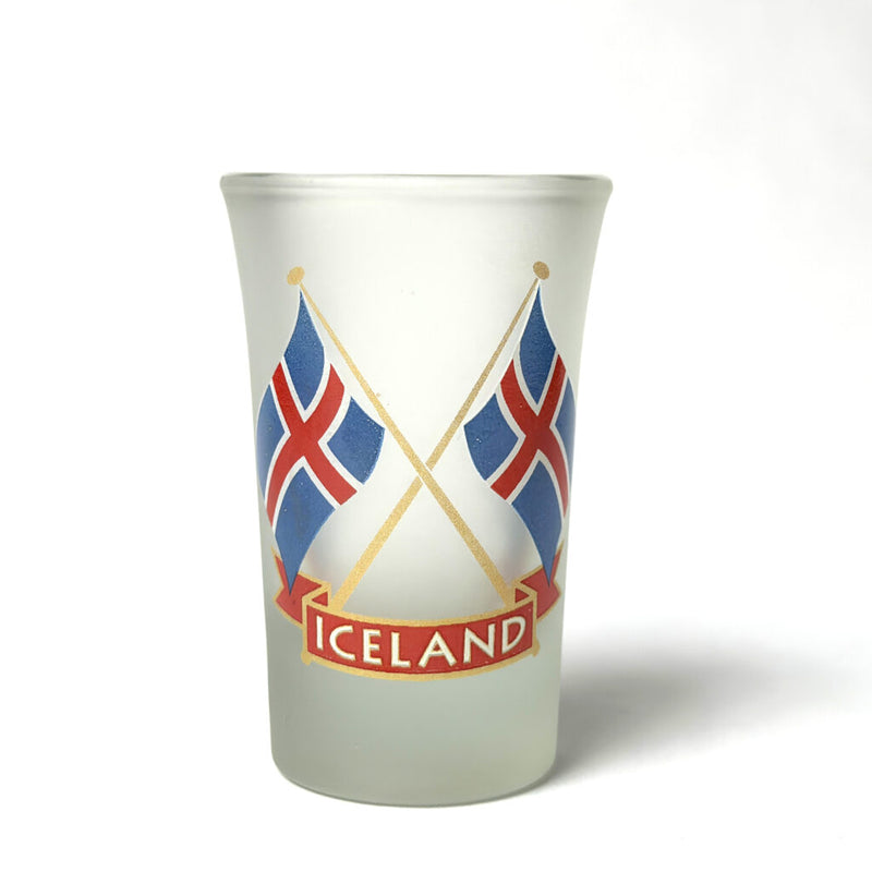 Shot glass crossed flags Iceland