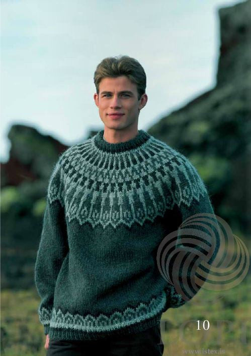 Icelandic sweaters and products - Dropar (Drops) Mens Wool Sweater Green Tailor Made - NordicStore