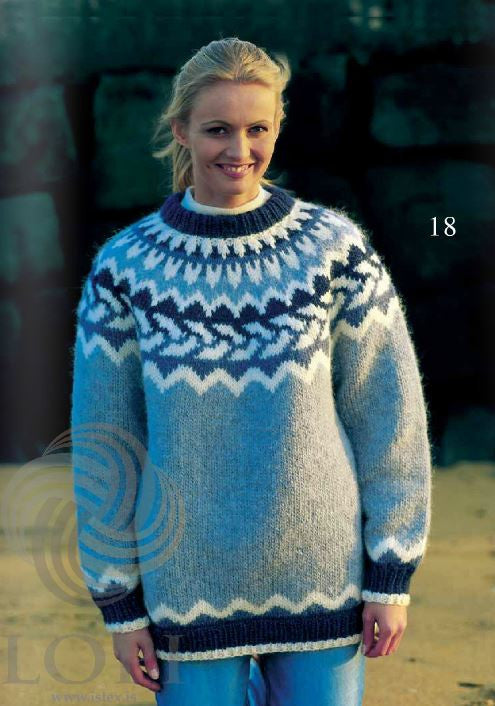 Icelandic sweaters and products - Saklaus (Innocent) Women Wool Sweater Light Blue Tailor Made - NordicStore