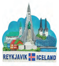 Magnet Skyline REYKJAVIK white background