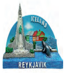 Magnet Halfround REYKJAVIK/ICELAND
