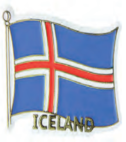 Magnet flag ICELAND plastic