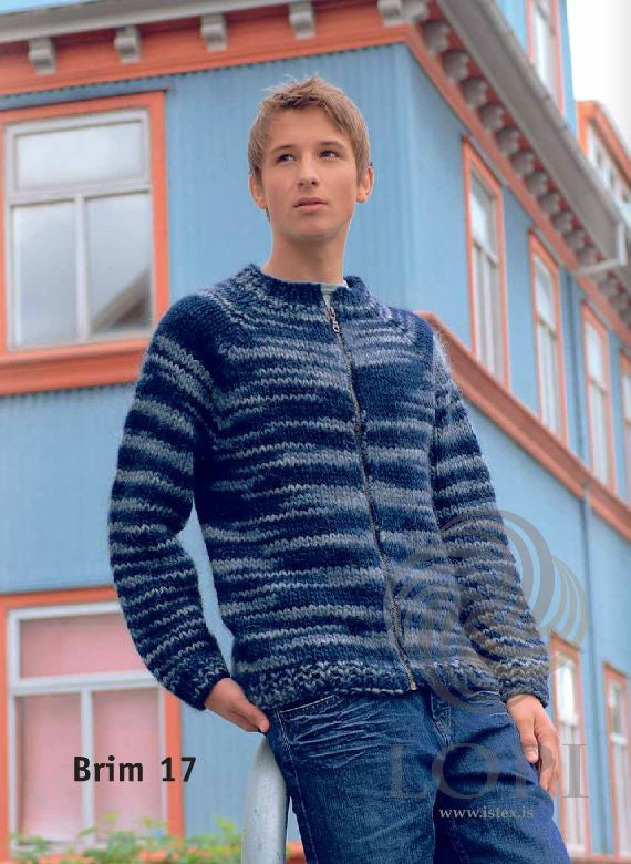 Icelandic sweaters and products - Brim (Wave) Mens Wool Cardigan Tailor Made - NordicStore