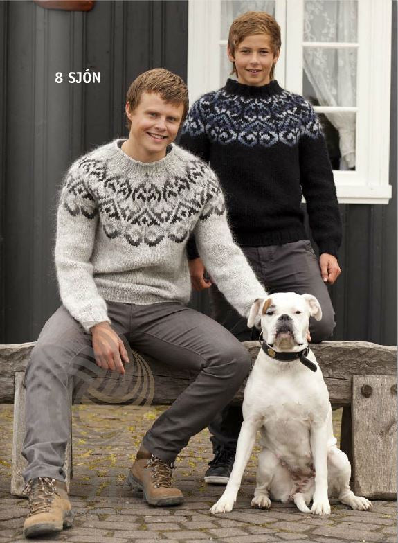 Icelandic sweaters and products - Sjón (Vision) Mens Wool Sweater Grey Tailor Made - NordicStore