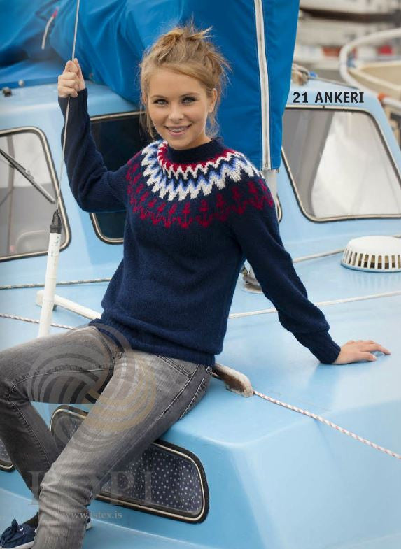 Icelandic sweaters and products - Ankeri (Ancor) Women Wool Sweater Blue Tailor Made - NordicStore