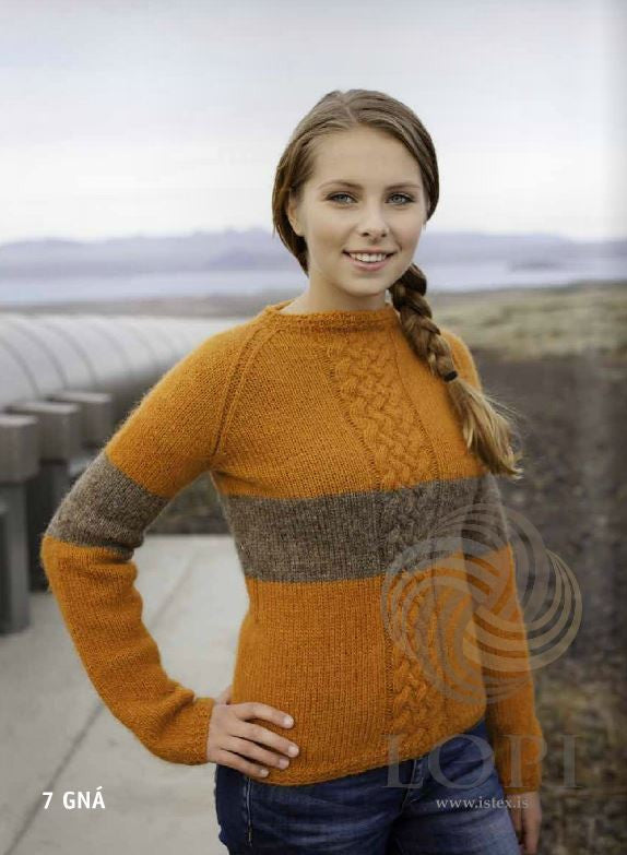Icelandic sweaters and products - Gná Women Wool Sweater Orange Tailor Made - NordicStore