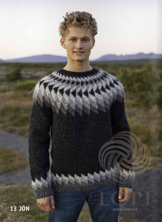 Icelandic sweaters and products - Jón (John) Mens Wool Sweater Black Heather Tailor Made - NordicStore