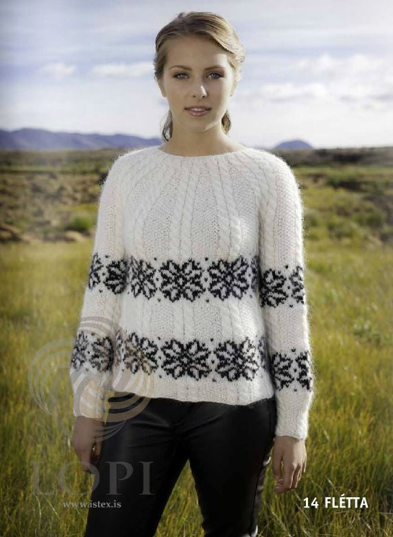 Icelandic sweaters and products - Flétta Women Wool Sweater White Tailor Made - NordicStore