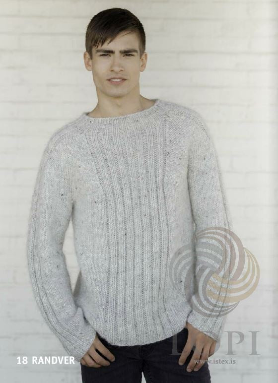 Icelandic sweaters and products - Randver Mens Wool Sweater Light Grey Tailor Made - NordicStore