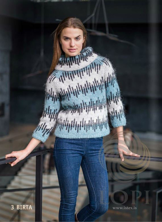 Icelandic sweaters and products - Birta Women Wool Sweater Blue Tailor Made - NordicStore