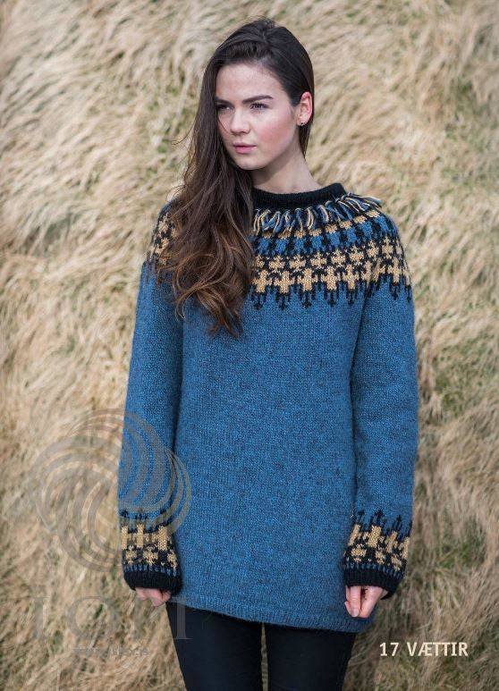 Icelandic sweaters and products - Vættir Women Wool Sweater Blue Tailor Made - NordicStore