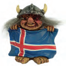 Viking troll w. flag 9 cm