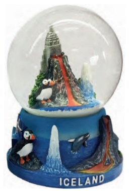 Snowglobe Volcano/geiser/hallgrimskirkja/puffin 65 mm