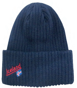 Knitted hat Navy ICELAND/flag