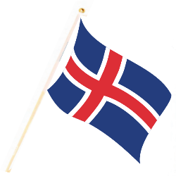 Hand flag Iceland